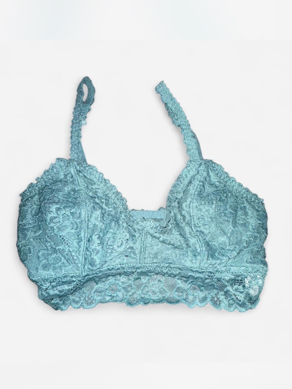 Teal green Lace Bralette Adjustable Straps Small Y2K Style - Picture 2 of 4